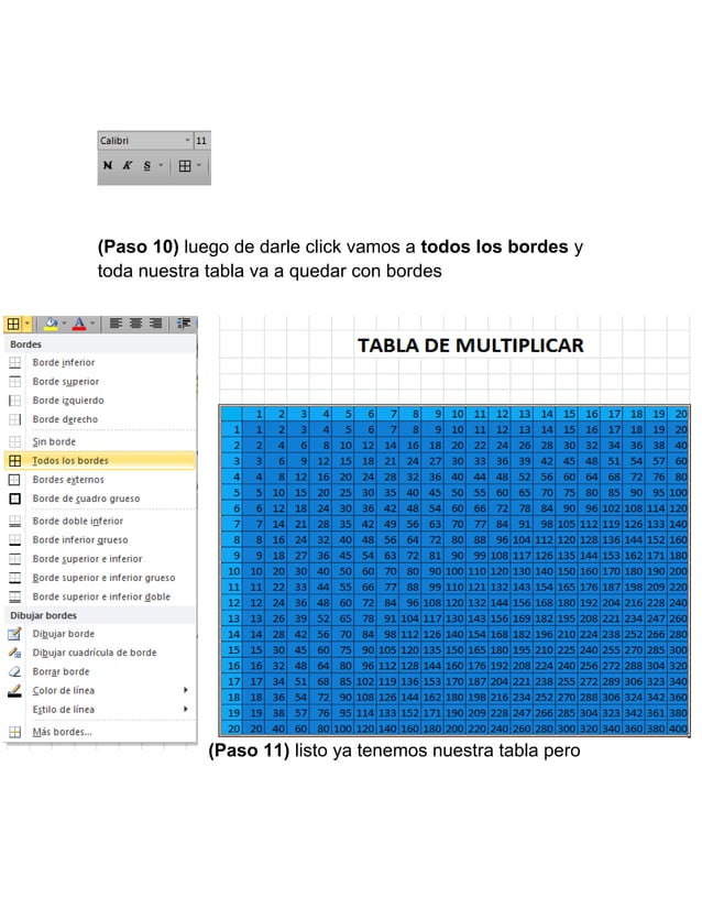 Cómo hacer la tabla de multiplicar en excel