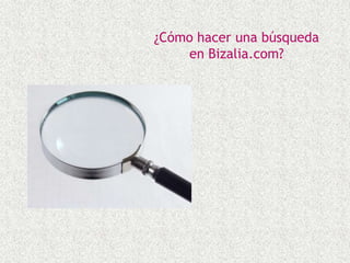 ¿Cómo hacer una búsqueda en Bizalia.com? 