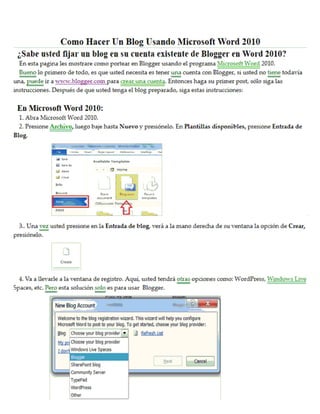 Cómo hacer un blog desde word