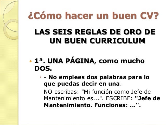 Como Hacer Un Buen Curriculum