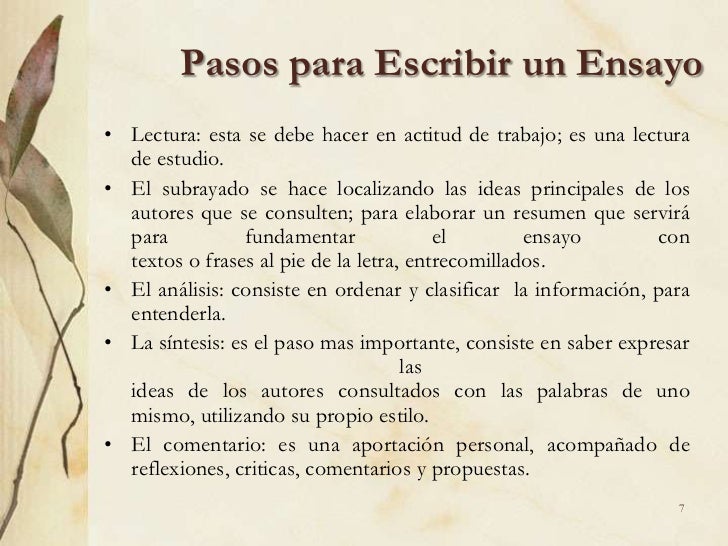 Pasos Para Elaborar Un Ensayo Ensayo Como Redactar Un