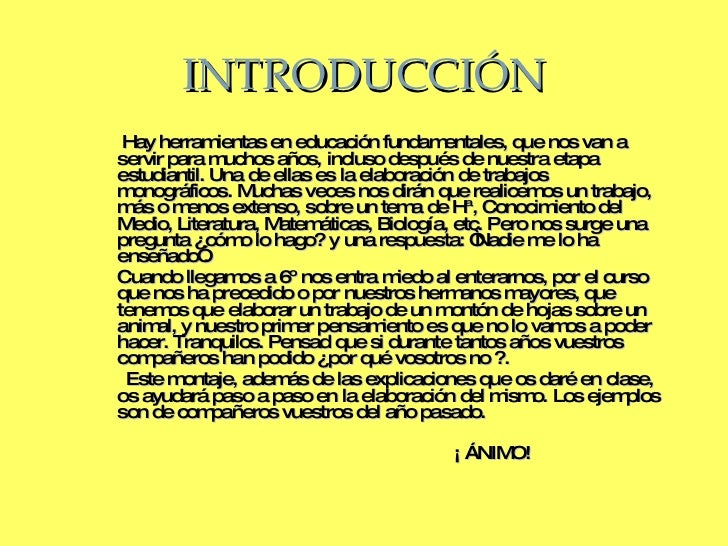 CóMo Hacer Un Trabajo MonográFico (Trabajo Del Animal)
