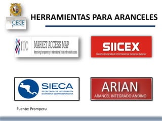 HERRAMIENTAS PARA ARANCELES
Fuente: Promperu
 