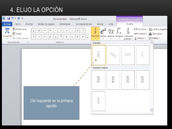 Como Insertar Fracciones En Word 2007
