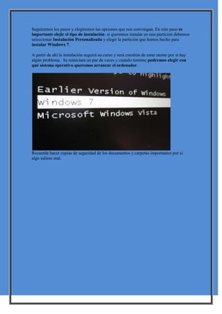 Cómo instalar windows 7