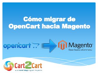 Cómo migrar de
OpenCart hacia Magento
 