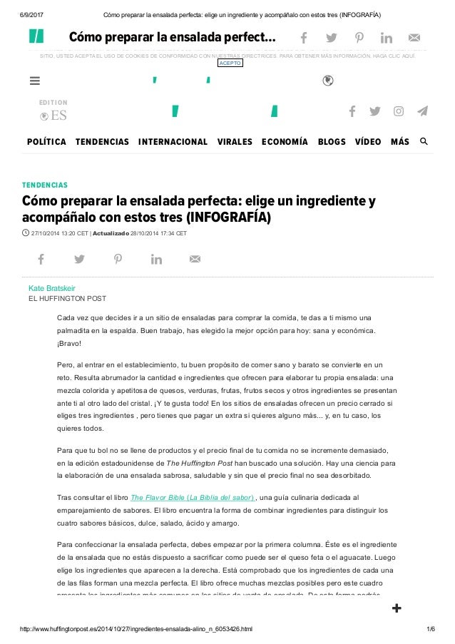 Cómo preparar la ensalada perfecta elige un ingrediente y Cómo preparar la ensalada perfecta elige un ingrediente y