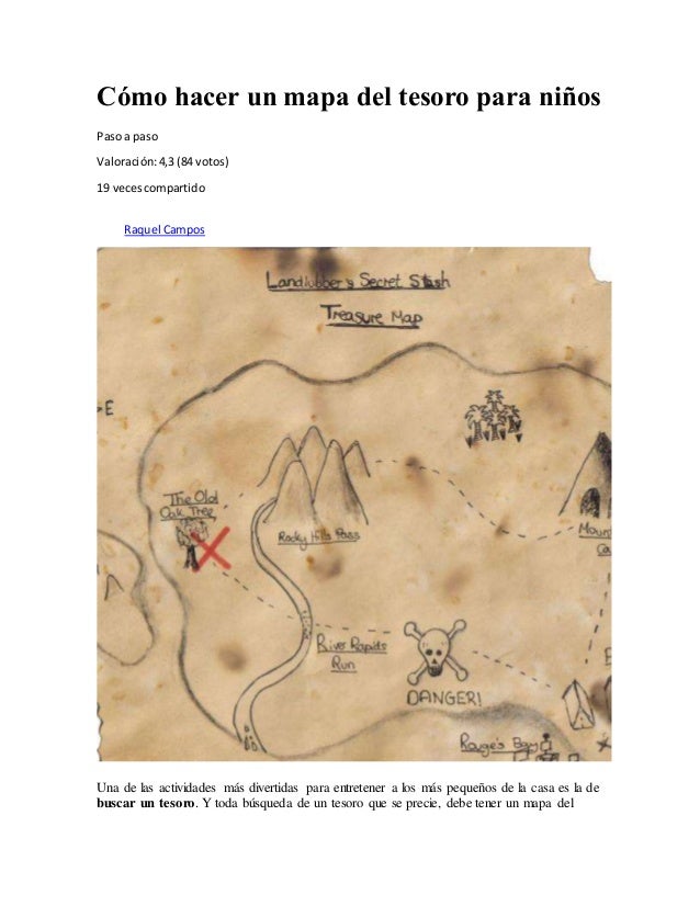 Mapa De Busqueda De Tesoro Para Ninos