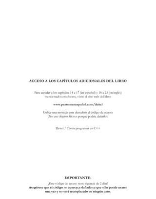 ACCESO A LOS CAPÍTULOS ADICIONALES DEL LIBRO
Para acceder a los capítulos 14 a 17 (en español) y 18 a 23 (en inglés)
menci...