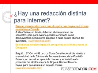 ¿Hay una redacción distinta para internet?<br />Buscan atajo jurídico para que el captor que huyó con Lizcano pueda irse a...