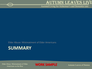 Seeking assistance for caregivers:Stressed caregivers can be put in contact with social and support groups for referrals for adult day health care, delivered meals, and respite care.  Finding helpers, attendants and home health aides to help with care giving can be a lifesaver. 