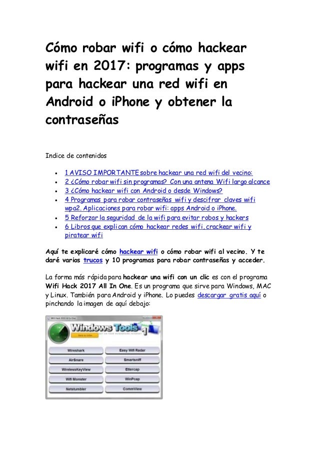 Cómo Robar Wifi O Cómo Hackear Wifi En 2017