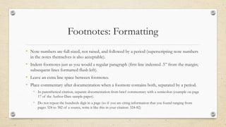 Margian Footnotes Example Chicago manual of style writing use on paper | PPTX