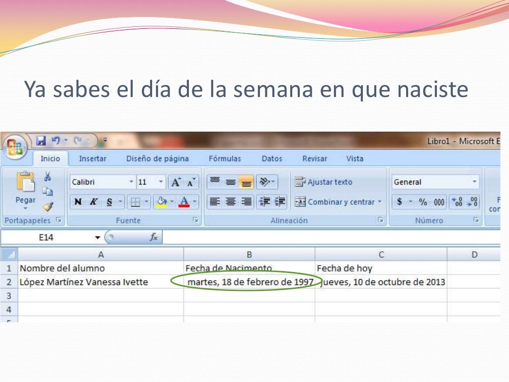  C mo Saber Los D as Vividos En Excel 