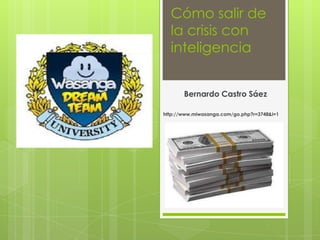 Cómo salir de
la crisis con
inteligencia
Bernardo Castro Sáez
http://www.miwasanga.com/go.php?r=3748&i=1
 