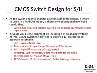 CMOS Analog IC design by Dr GS Javed - Refresher Course - Batch 1 | PPTX