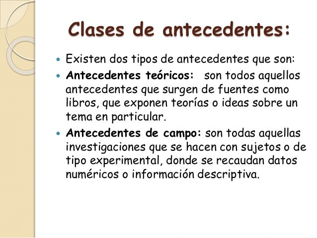 antecedentes de investigacion