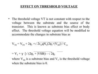 Cmos Vt Formula CMOS integrated Fundamentals technology .ppt
