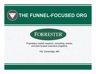 THE FUNNEL-FOCUSED ORG

Proprietary market research, consulting, events,
and peer-to-peer executive programs.
HQ: Cambridge, MA

 