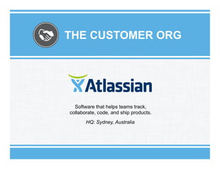 THE CUSTOMER ORG

Software that helps teams track,
collaborate, code, and ship products.
HQ: Sydney, Australia

 