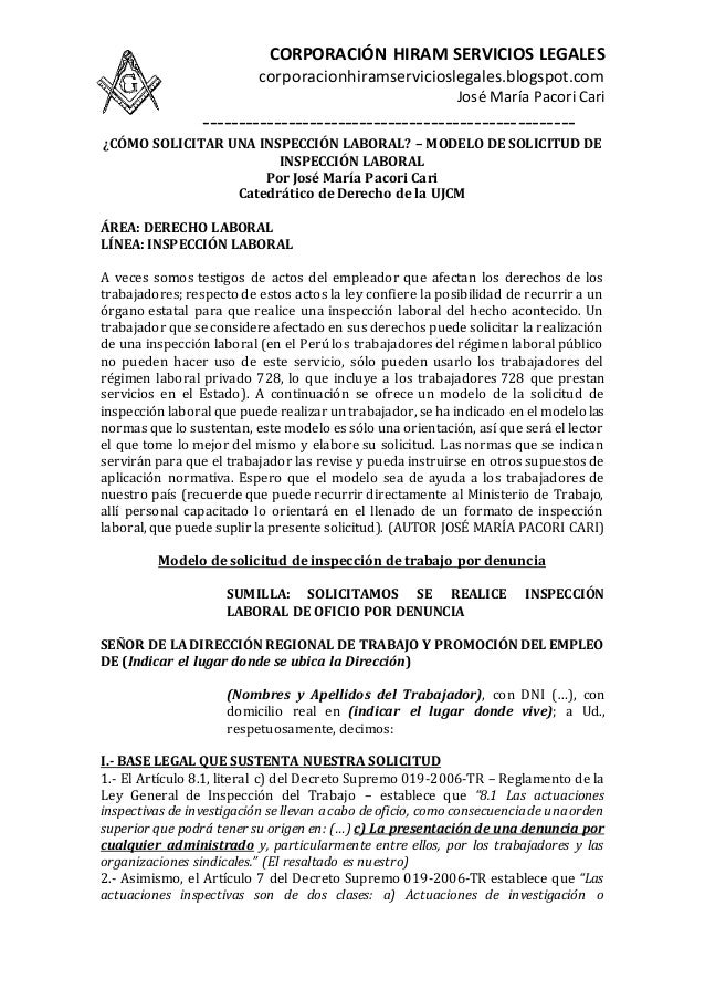 Cómo solicitar una inspección laboral u2013 modelo de Artesanato Ideias De Natal ~ Cómo solicitar una inspección laboral u2013 modelo de