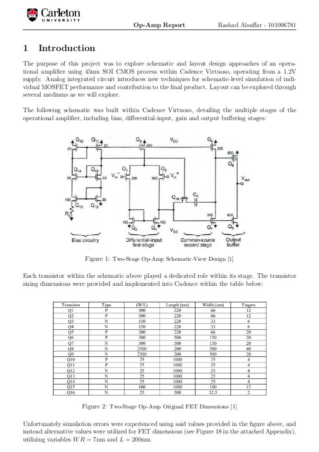 CMOS Operational Amplifier Design