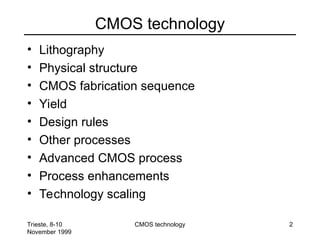CMOS technology Introduction for novice and expert | PPT