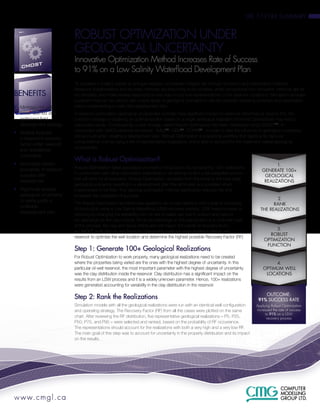 Robust Optimization Under Geological Uncertainty - Case Study by CMG | PDF