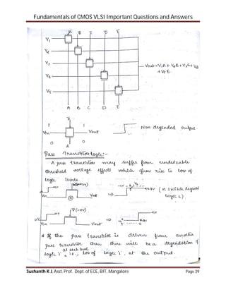 Fundamentals of CMOS VLSI Assignment questions with answers | PDF