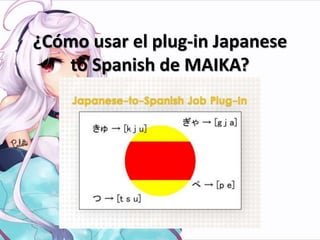 ¿Cómo usar el plug-in Japanese 
to Spanish de MAIKA? 
 