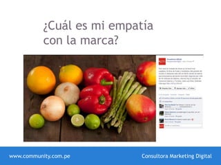 www.community.com.pe Consultora Marketing Digital
¿Cuál es mi empatía
con la marca?
 