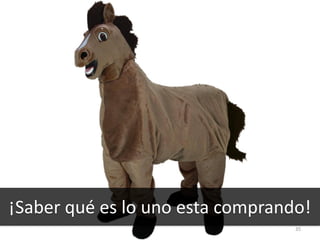 35
¡Saber qué es lo uno esta comprando!
 