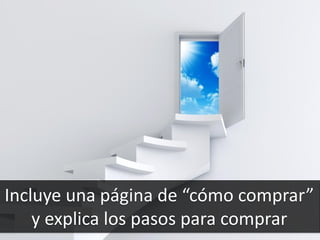 44
Incluye una página de “cómo comprar”
y explica los pasos para comprar
 