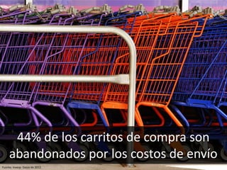 51
44% de los carritos de compra son
abandonados por los costos de envío
Fuente: Invesp. Datos de 2012.
 