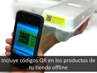 74
Incluye códigos QR en los productos de
tu tienda offline
 