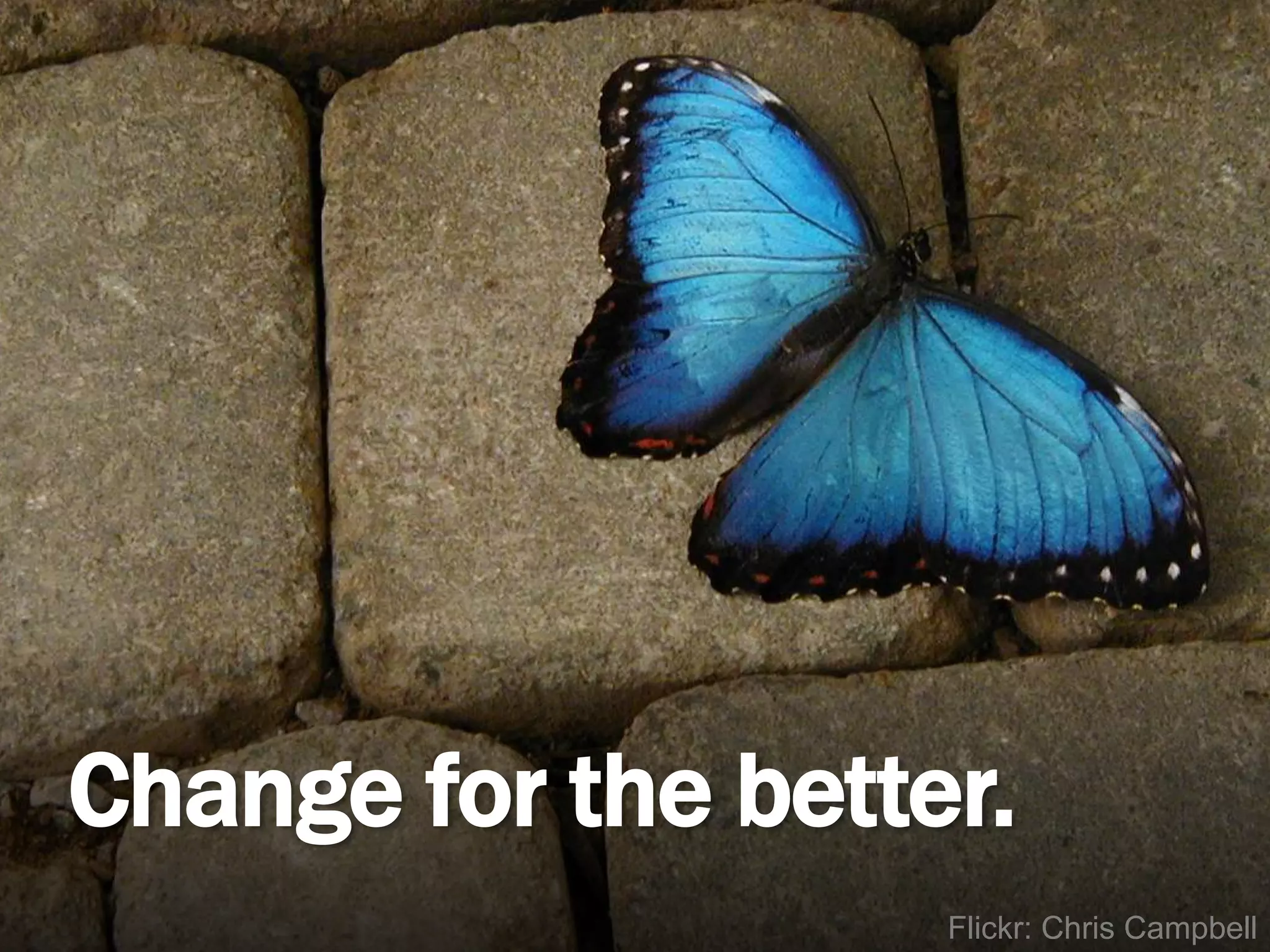 Change for the better.Flickr: Chris Campbell