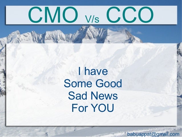 what is cco corporate or chief That's ultimately why i enjoy being a chief customer officer (cco), because my responsibilities are at the very heart of the company. what is cco corporate or chief That's ultimately why i enjoy being a chief customer officer (cco), because my responsibilities are at the very heart of the company.
