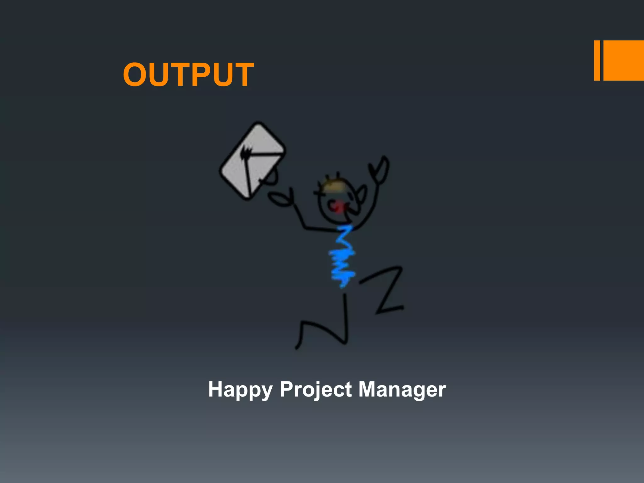 OUTPUT
Happy Project Manager
 