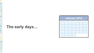 The early days…
January 2012
 