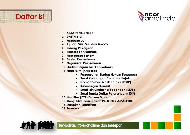 perizinan npwp surat Amalindo PT Profile Company bioprofuelsaver Noor