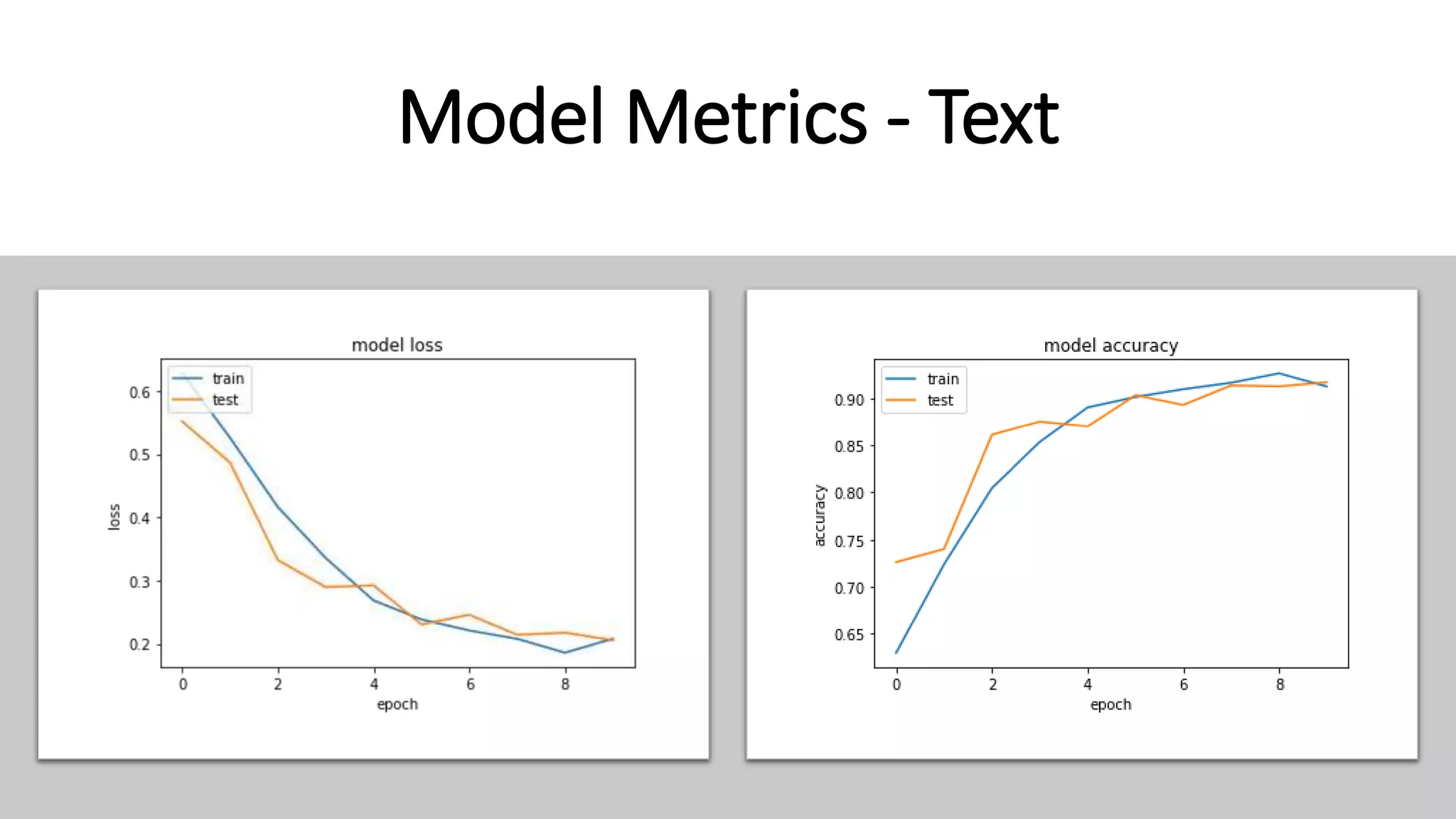 Model Metrics - Text
 
