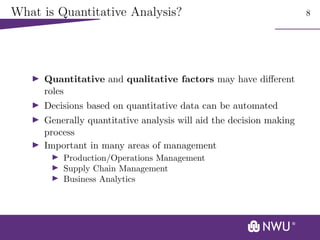 Quantitative Support Comprehensive Introduction to Decision Support Systems and Quantitative ...