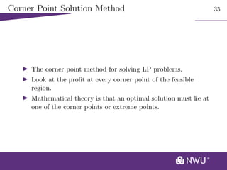 Linear Programming Corner Point Method Comprehensive Introduction to Linear Programming in Decision Support ...