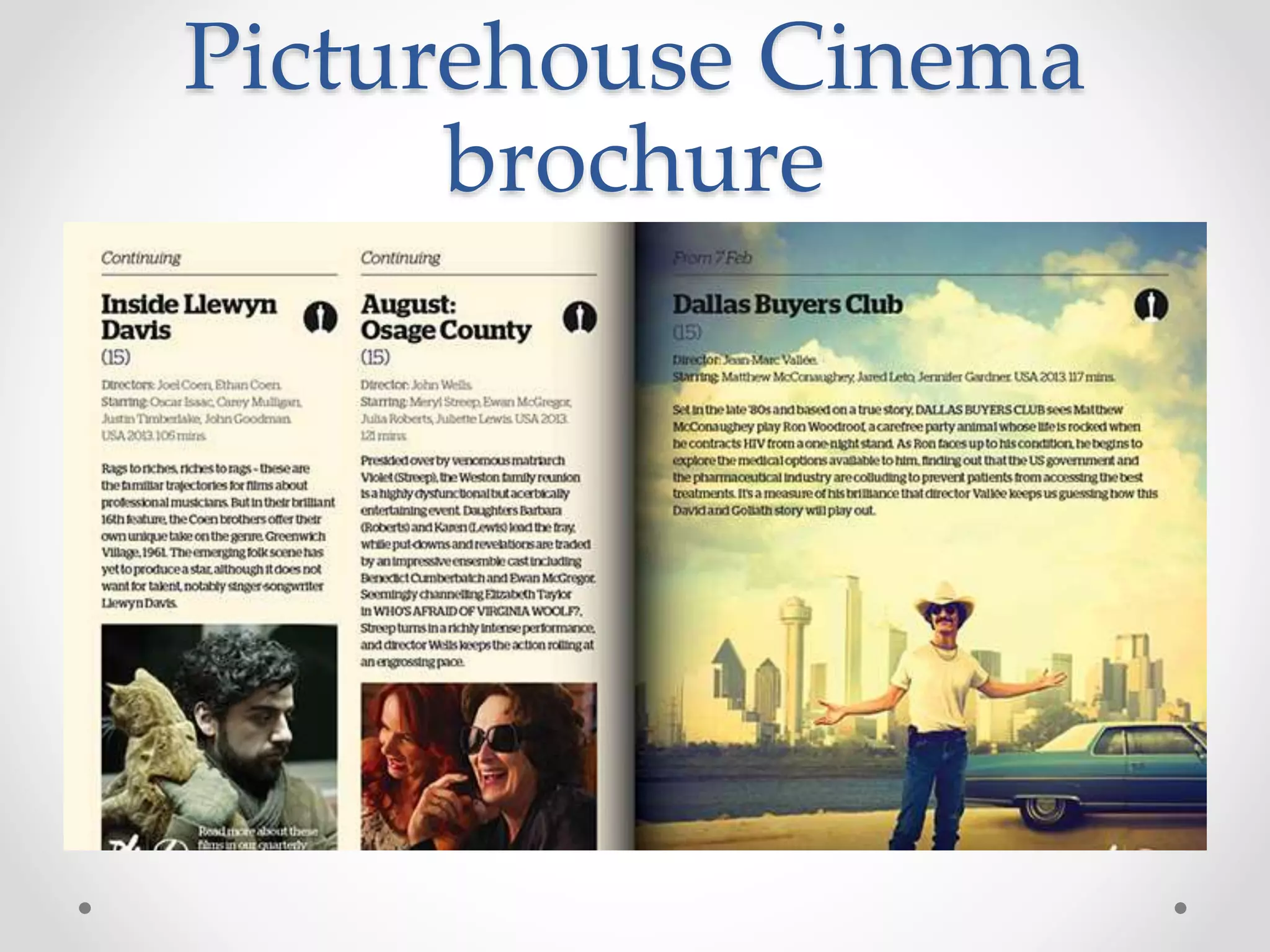 Picturehouse Cinema
brochure
 