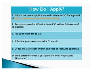 How to become a Certified Meeting Professional (CMP) | PDF