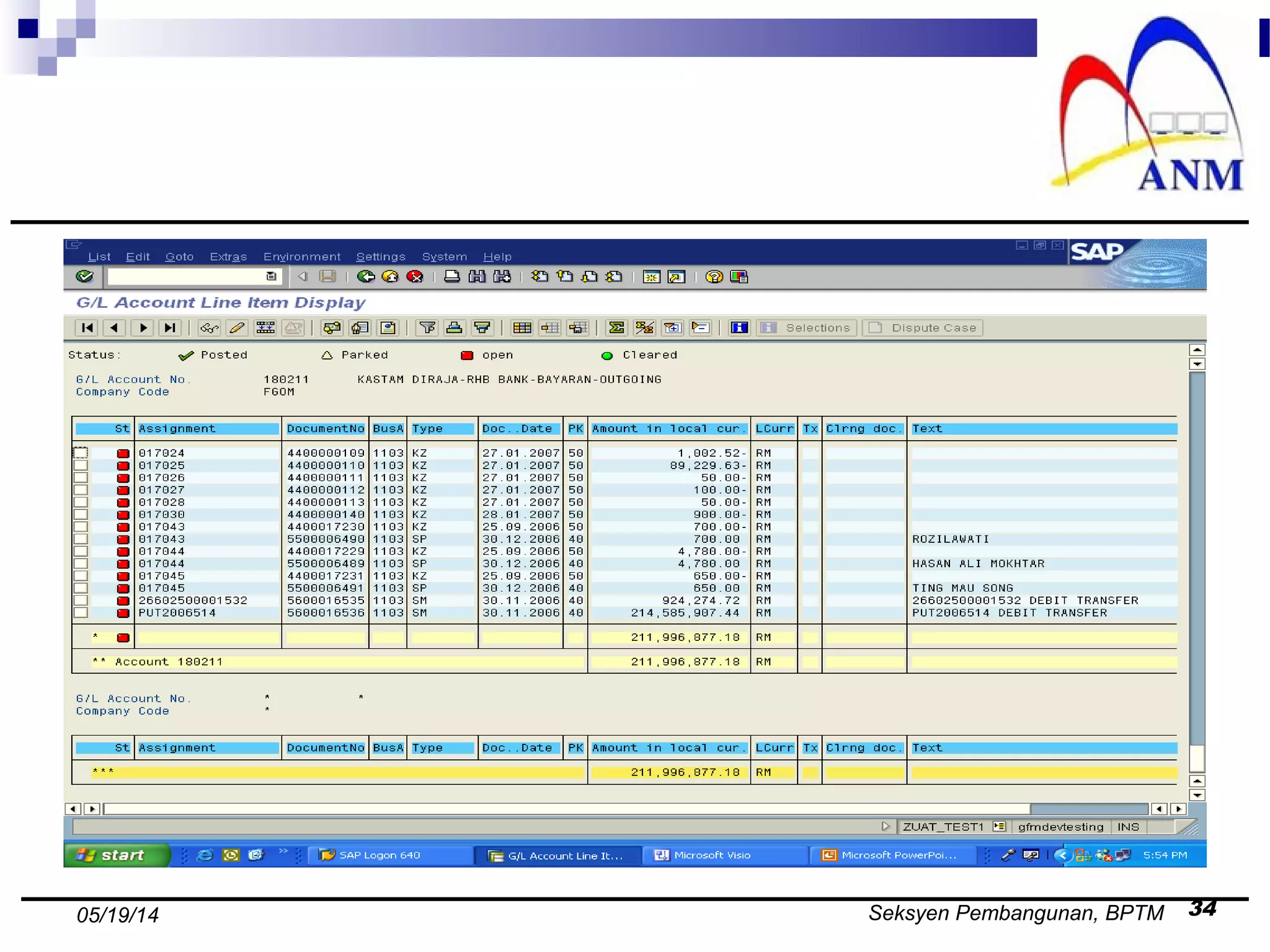 Seksyen Pembangunan, BPTM 3405/19/14
 