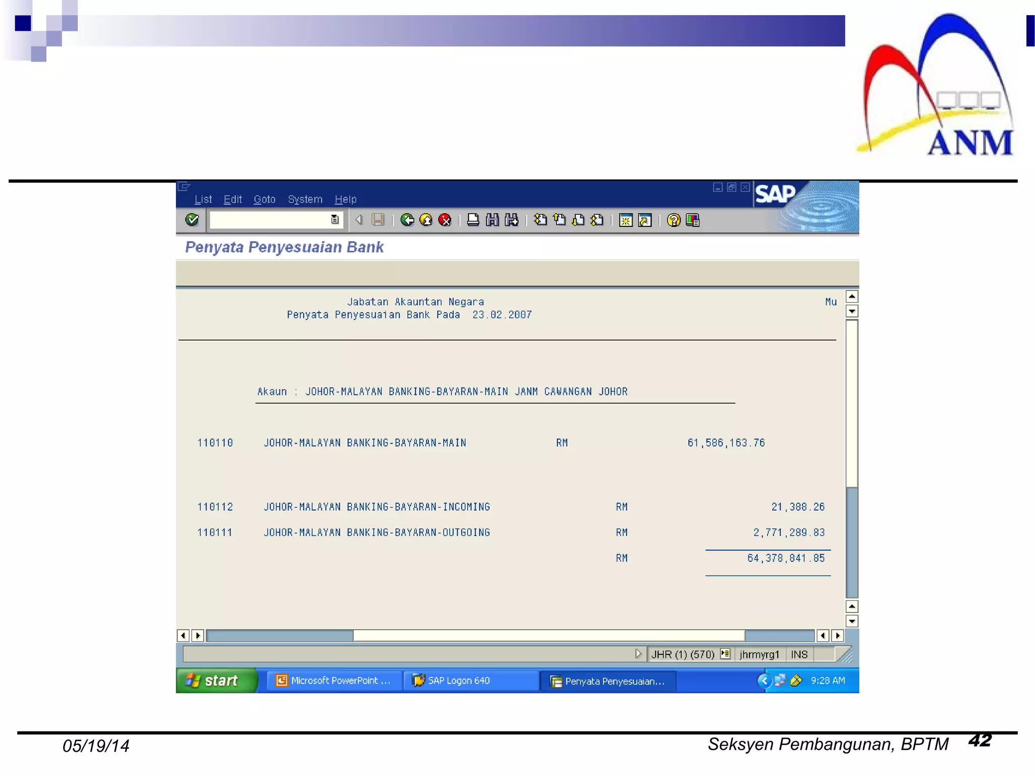 Seksyen Pembangunan, BPTM 4205/19/14
 