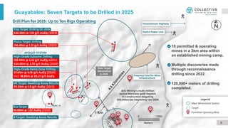 Guayabales: Seven Targets to be Drilled in 2025
9
10 permitted & operating
mines in a 3km area within
an established mining camp.
Multiple discoveries made
through reconnaissance
drilling since 2022.
120,000+ meters of drilling
completed.
 