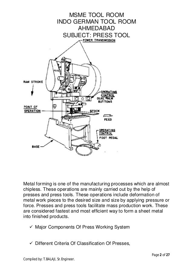 Type Of Non cutting Operations (Press Tool)