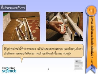 ขั้นสารวจและค้นหา

SS1

9

การแข่งขันขับรถยนต์ทางไกลเชียงใหม่ 3 : ความเร็ว

ใช้อุปกรณ์เหล่ำนี้ทำกำรทดลอง แล้วนำเสนอผลกำรทดลองและข้อสรุปต่อเรำ
เมื่อจัดชุดกำรทดลองได้ดีตำมภำพแล้วจะเกิดอะไรขึ้น เพรำะเหตุใด

 